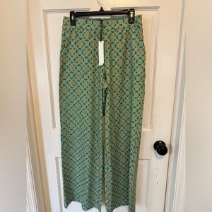 NWT AmberNoon II by Erum Ilyas SunKnit‎ UPF 50 Wide-Leg Printed Pants Size Small